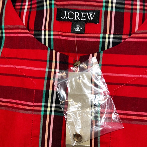 NWT J. Crew Puff-Sleeve top Good Tidings plaid XS - Picture 7 of 14